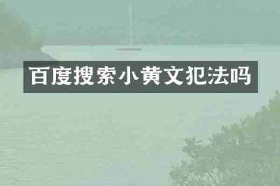 百度搜索小黄文犯法吗