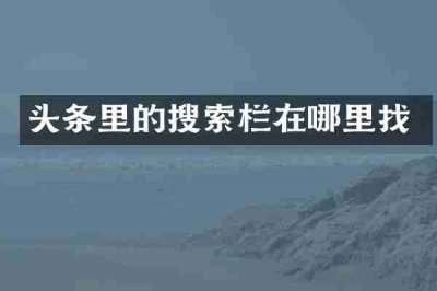 头条里的搜索栏在哪里找