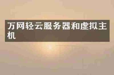 万网轻云服务器和虚拟主机