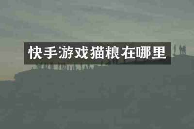 快手游戏猫粮在哪里