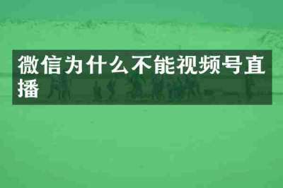 微信为什么不能视频号直播