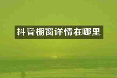 抖音橱窗详情在哪里