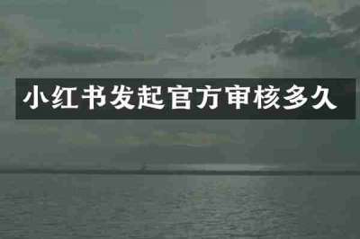 小红书发起官方审核多久