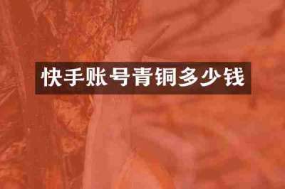 快手账号青铜多少钱