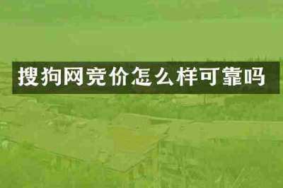 搜狗网竞价怎么样可靠吗