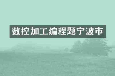 数控加工编程题宁波市