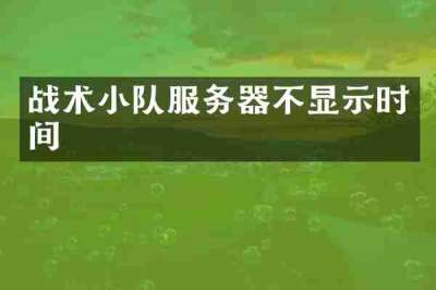 战术小队服务器不显示时间
