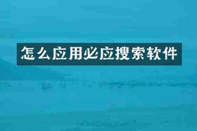 怎么应用必应搜索软件