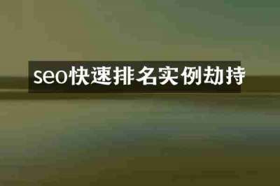 seo快速排名实例劫持