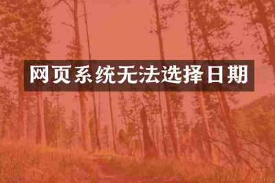 网页系统无法选择日期