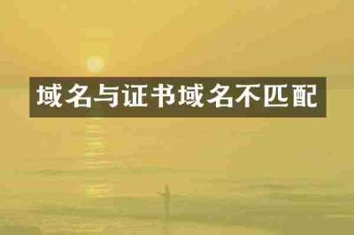 域名与证书域名不匹配