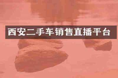 西安二手车销售直播平台
