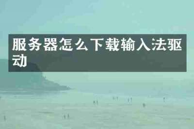 服务器怎么下载输入法驱动