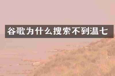 谷歌为什么搜索不到温七