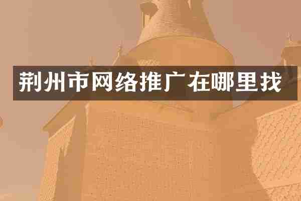 荆州市网络推广在哪里找