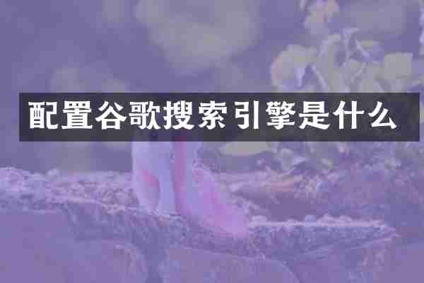 配置谷歌搜索引擎是什么