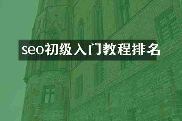 seo初级入门教程排名