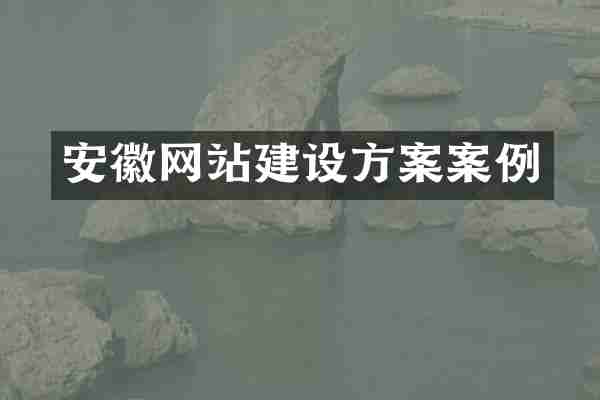 安徽网站建设方案案例