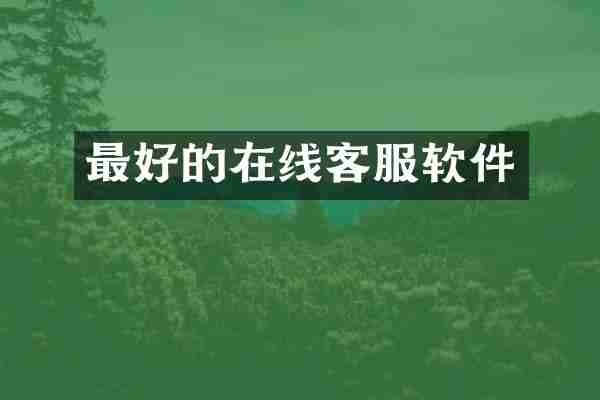 最好的在线客服软件