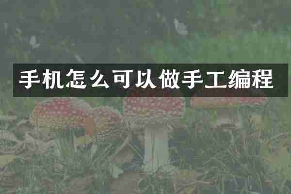 手机怎么可以做手工编程