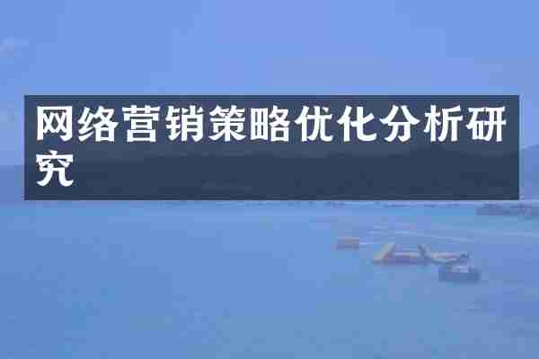 网络营销策略优化分析研究