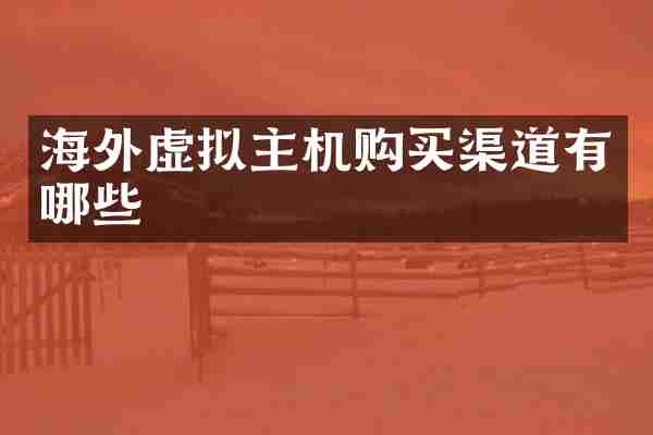 海外虚拟主机购买渠道有哪些