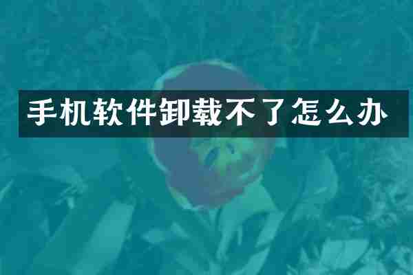手机软件卸载不了怎么办