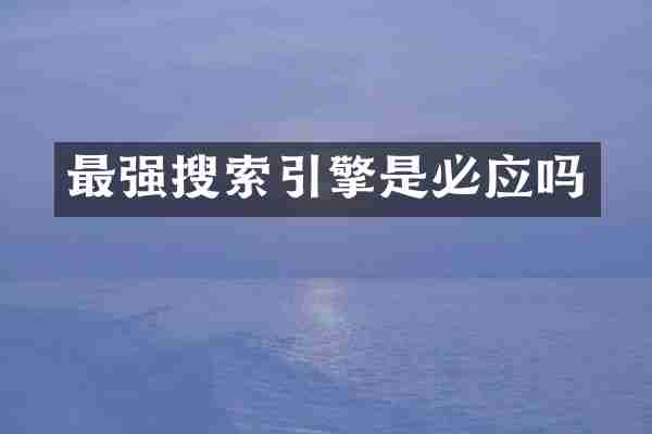 最强搜索引擎是必应吗