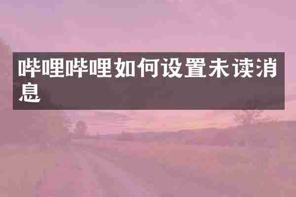 哔哩哔哩如何设置未读消息