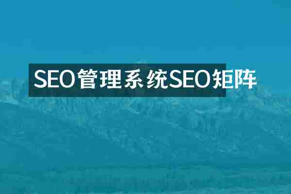 SEO管理系统SEO矩阵