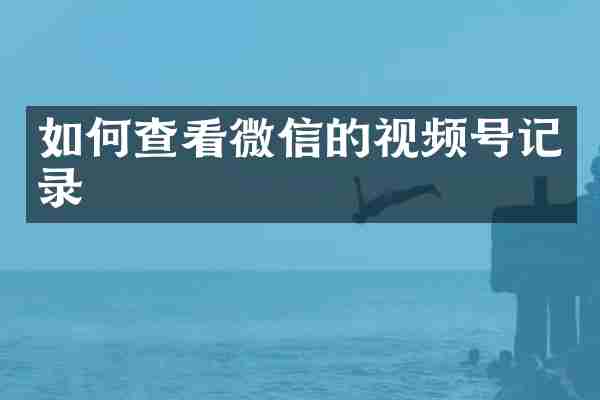 如何查看微信的视频号记录