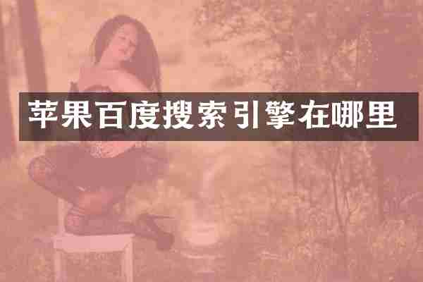 苹果百度搜索引擎在哪里