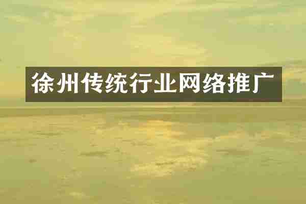 徐州传统行业网络推广
