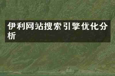 伊利网站搜索引擎优化分析