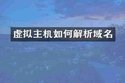 虚拟主机如何解析域名