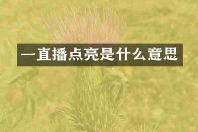 一直播点亮是什么意思