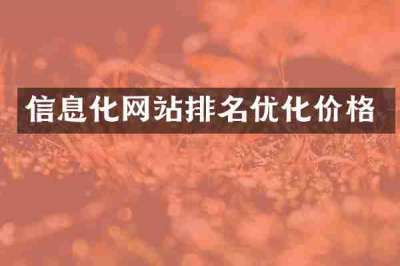 信息化网站排名优化价格