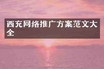 西充网络推广方案范文大全