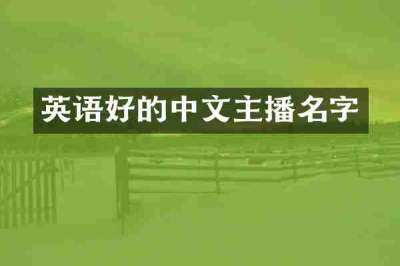 英语好的中文主播名字