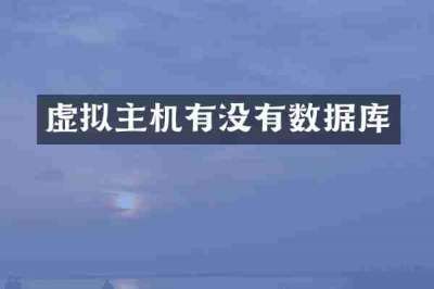 虚拟主机有没有数据库
