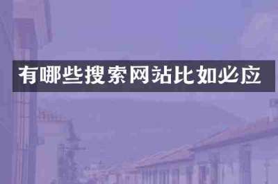 有哪些搜索网站比如必应
