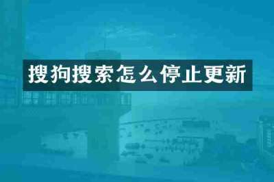 搜狗搜索怎么停止更新