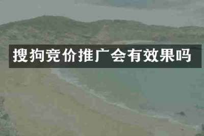 搜狗竞价推广会有效果吗
