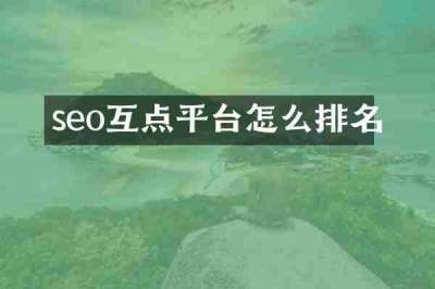 seo互点平台怎么排名