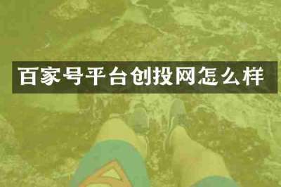 百家号平台创投网怎么样