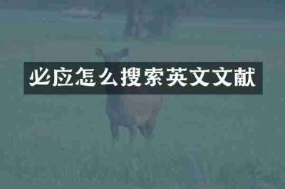 必应怎么搜索英文文献