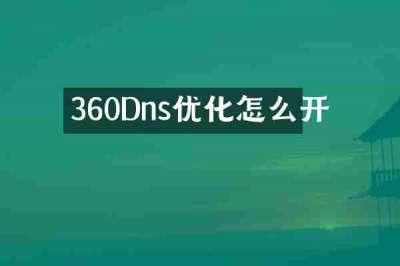 360Dns优化怎么开