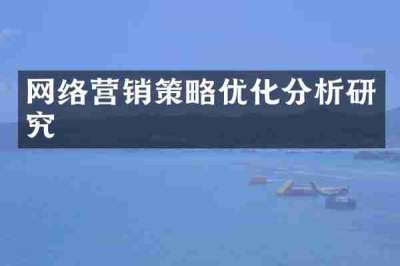 网络营销策略优化分析研究