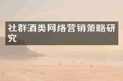 社群酒类网络营销策略研究