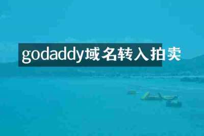 godaddy域名转入拍卖